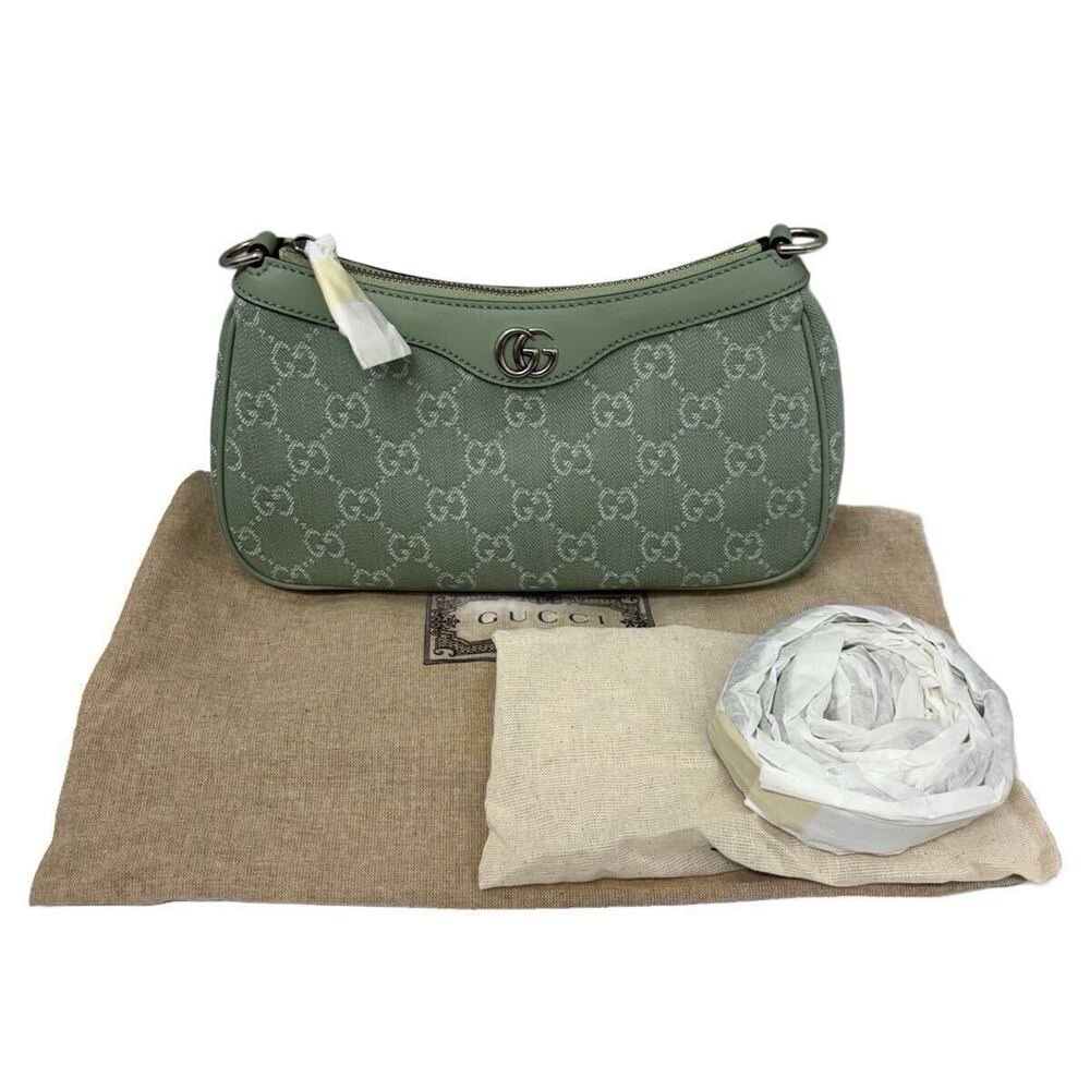GUCCI Ophidia Shoulder Bag Handbag Pale Green straps